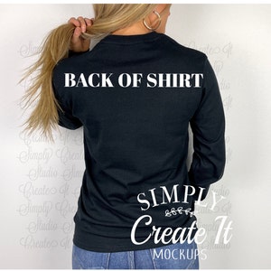 Gildan G2400 Black Long Sleeve Mockup, Gildan mockup, Gildan G2400, Black T-shirt mockup, t-shirt mockup, Flat Lay mockup, Gildan mockup