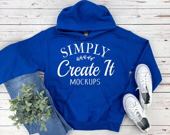 Gildan 18500 Royal Hoodie Mockup, Gildan 18500 Mockup, Royal Blue Hoodie Mockup, Gildan Royal 18500, 18500 Royal Sudadera con capucha