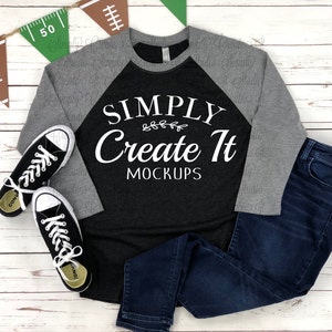 Next Level 6051 Raglan Premium Heather Vintage Black, Fall Mockup, Flatlay, Next Level Mockup, Next Level Unisex shirt