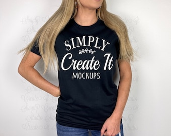 Maqueta Gildan 64000 Negra, Maqueta Modelo Camiseta Negra, Maqueta Gildan 64000, Maqueta Camiseta, Maqueta Modelo, Maqueta Modelo Gildan 64000