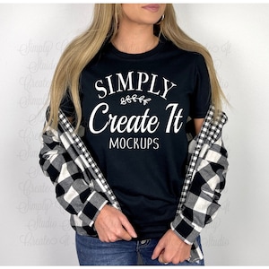Gildan 64000 Black Mockup, Model Black T-shirt Mockup, Gildan 64000 Mockup, T-Shirt Mockup, Flat Lay Mockup, Gildan Live Model Mockup