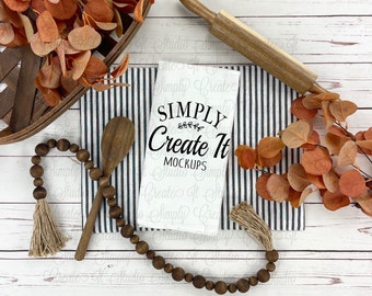 Tea Towel Mockup, Kitchen Towel Mockup, Tea Towel, Flour Sack, Flour Sack Mockup, Tea Towel Flat Lay, White Towel Mockup,