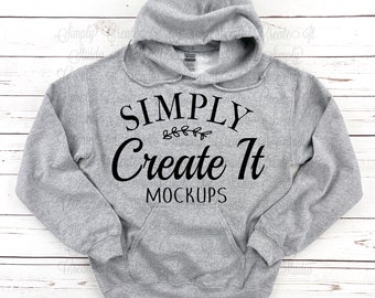 Gildan 18500 Sport Grey Hoodie Mockup, Gildan 18500, Sport Grey Hoodie Mockup, Flat Lay Mockup, Gildan Grey 18500, 18500 Gray
