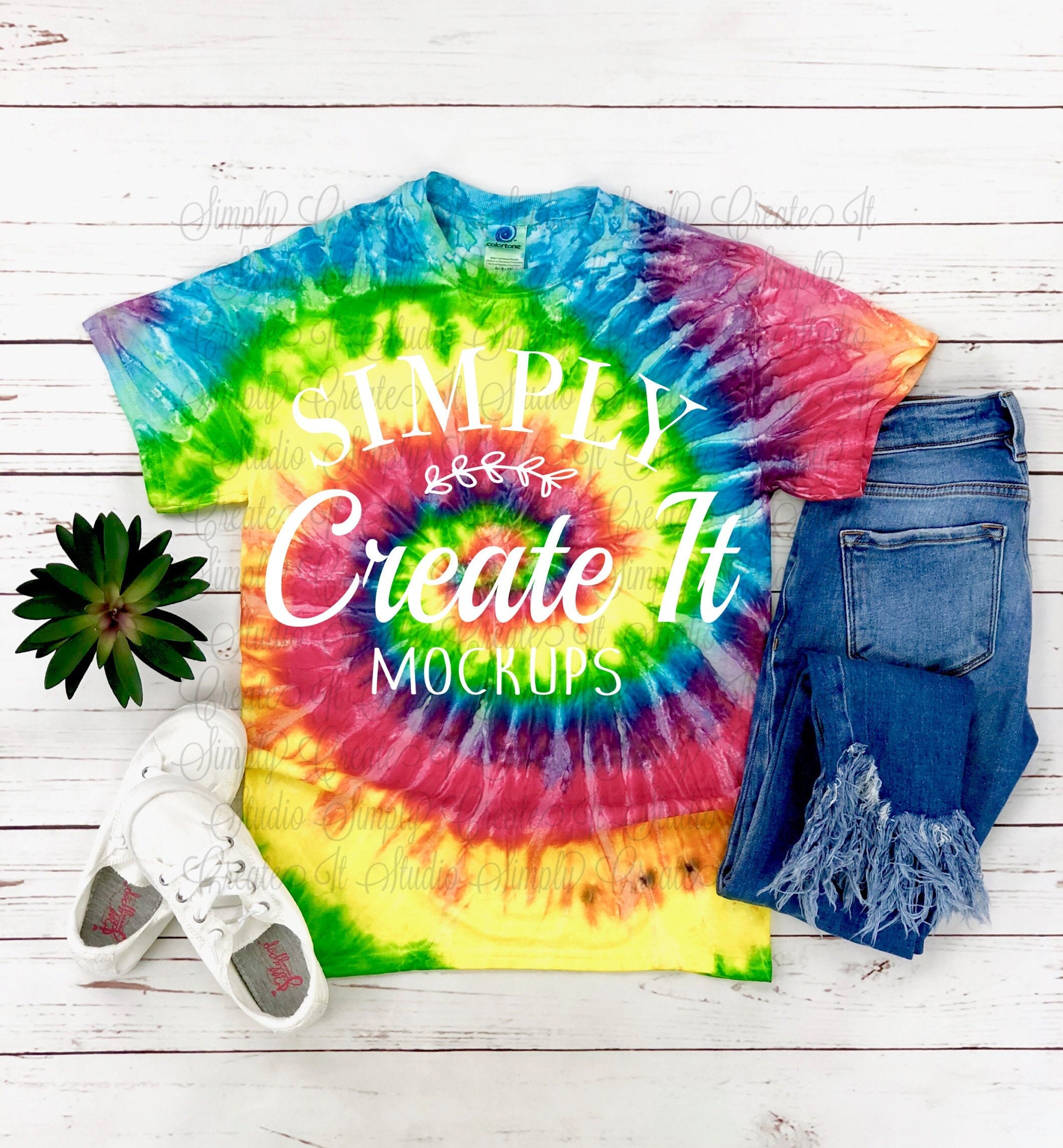 Download Colortone Cd100 Saturn Tie Dye Mockup Saturn Tie Dye T Shirt Etsy