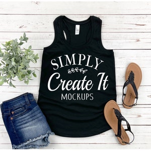 District Tank DM138L Black Mockup, DM138L Black, DM138L Tank Mockup, Flat Lay, Black Tank Mockup