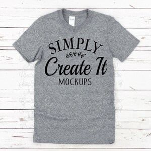 Gildan 64000 Graphite Heather, Gildan Mockup, Gildan 64000, Graphite Heather, Grey Mockup, T-Shirt Mockup, Flat Lay Mockup, Gildan Mockup