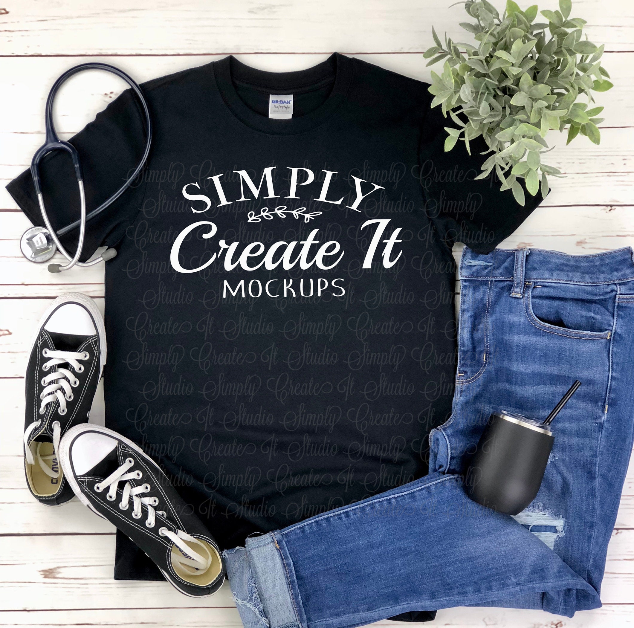 Download Gildan Mockup Gildan 64000 Black Nurse Mockup T Shirt Etsy