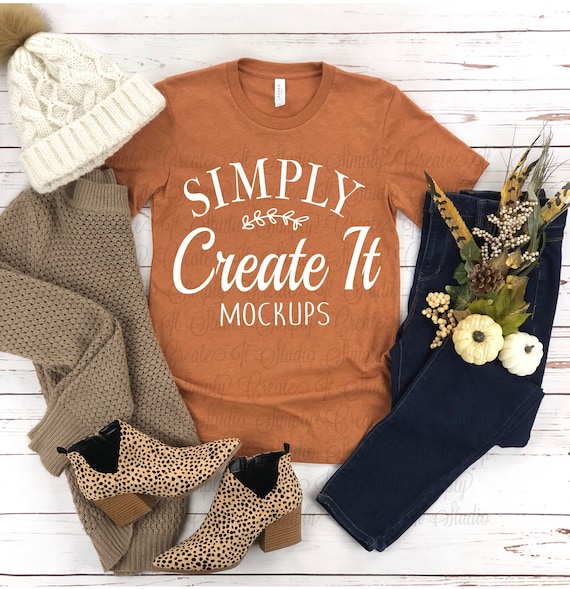 Bella Canvas mockup, Bella 3001 Heather Autumn, Heather Autumn, mockup, Flat Lay mockup, Bella Mockup, Heather Autumn unisex adult shirt