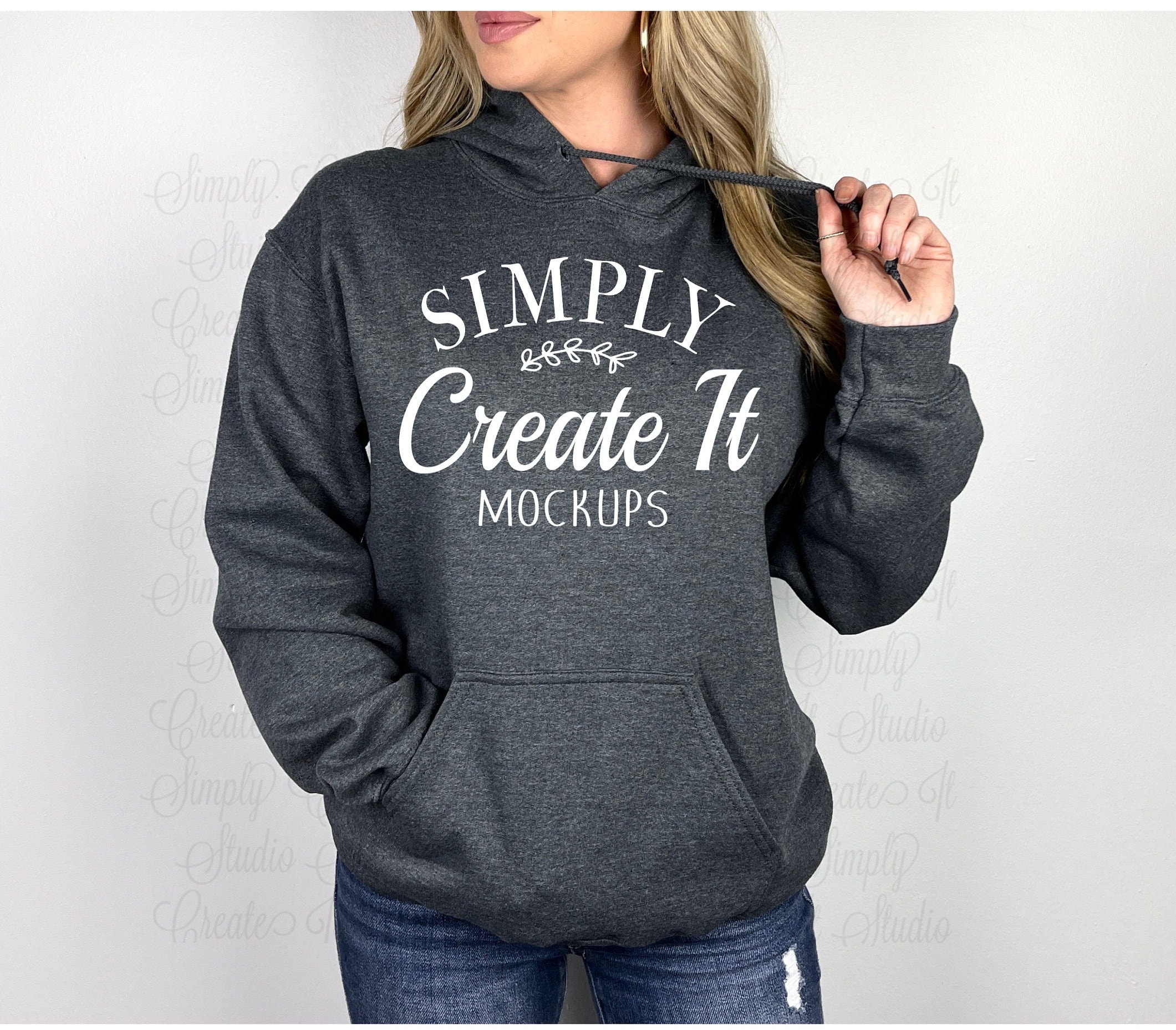 Gildan 18500 Dark Heather Gray Hoodie Mockup Gildan 18500 - Etsy
