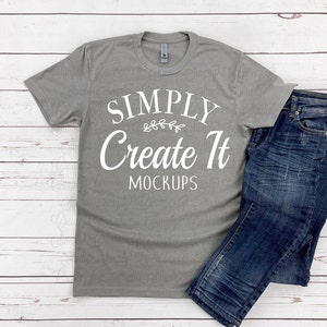 Next Level N6210 Stone Gray Mockup, N6210 Stone Gray Mockup, Mockup, Grey T-shirt mockup, Flat Lay mockup,Next Level Mockup,Stone Gray N6210