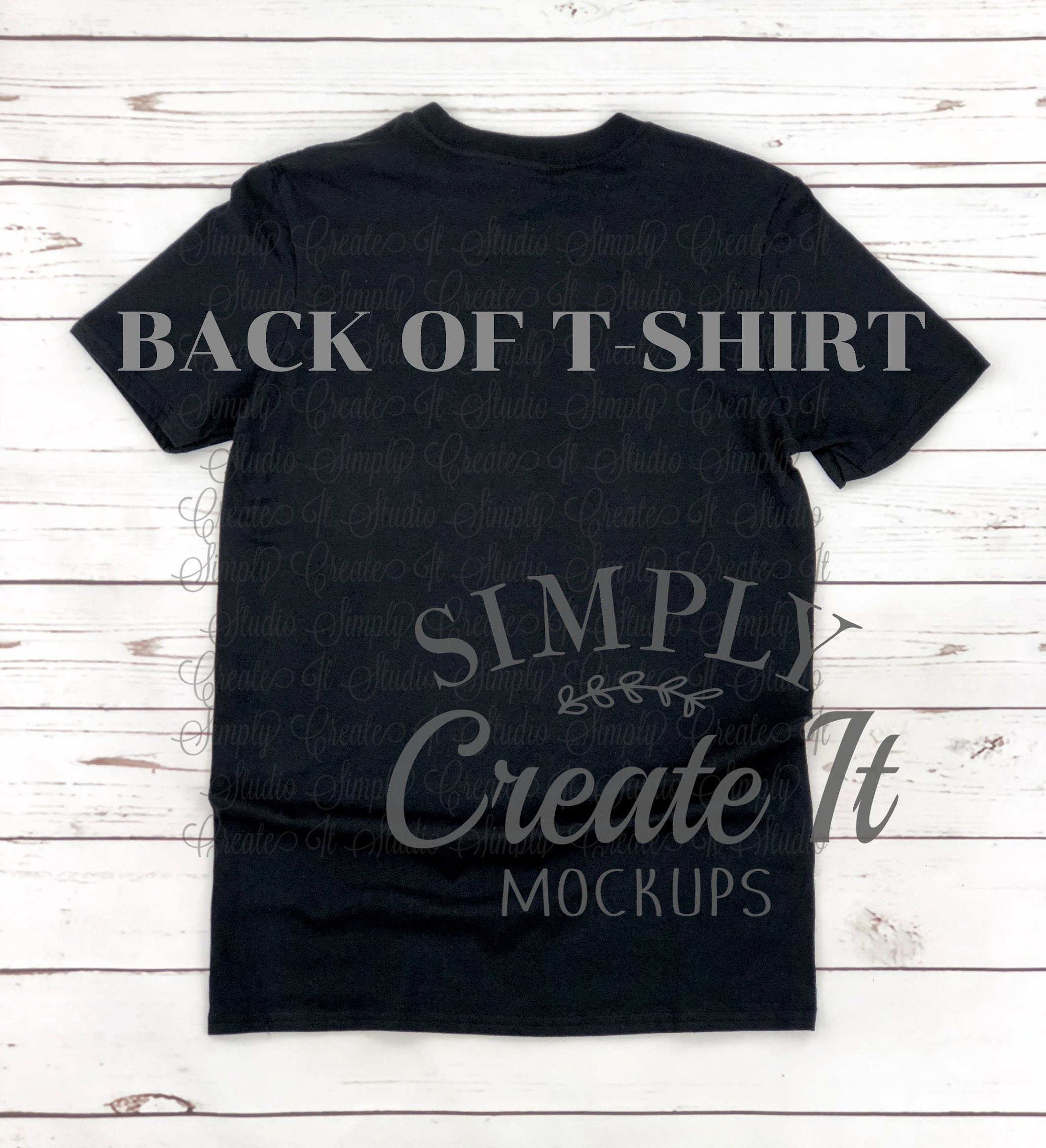 Download Gildan mockup Gildan 64000 Black BACK OF T-SHIRT mockup | Etsy
