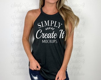 District DT137L Black Frost Rocker Tank Model Mockup, DT137L Black Frost, Black Frost Rocker Tank, Rocker Tank Model Mockup, Tank Mockup