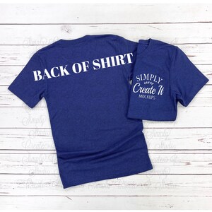 Bella 3413 Navy Tri-Blend Pocket Mockup, 3413 Navy Tri-blend, Back of T-Shirt Mockup, Flat Lay Mockup, Bella Pocket Mockup