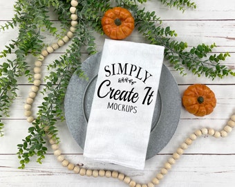 Tea Towel Fall Mockup, Kitchen Towel Mockup, Tea Towel, Flour Sack, Flour Sack Mockup, Tea Towel Flat Lay, White Towel Mockup,