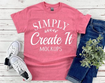 Gildan 5000 Azalea Mockup, Gildan 5000 Mockup, Gildan 5000, 5000 Azalea Mockup, T-Shirt Mockup, Flat Lay Mockup, Gildan Azalea 5000