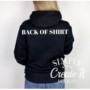 Gildan 18500 Black Hooded Sweatshirt Mockup, Gildan 18500 Model Mockup, Black Hoodie Mockup, Flat Lay mockup, Gildan , 18500 Black
