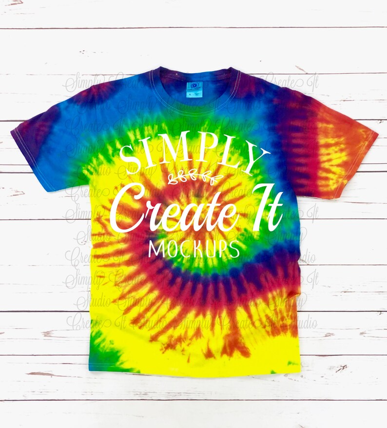 Download Colortone CD100 Reactive Rainbow Tie Dye Mockup Reactive ...