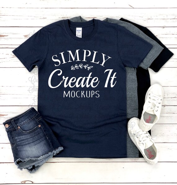 Gildan 64000 Navy 64000 Dark Heather 