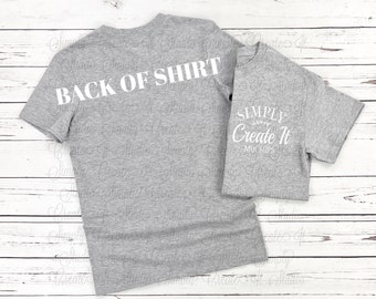 Gildan 64000 Sport Grey Mockup, BACK OF T-SHIRT, Pocket T-Shirt Mockup, Flat Lay, 64000 Sport Grey Mockup, 64000 Gray