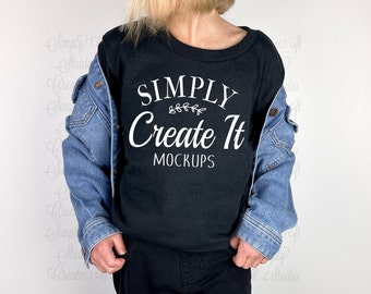 Gildan Youth Black T-Shirt Mockup, Gildan 5000B Youth- Model Mockup, Gildan Black 64000B Mockup, Gildan Black 64000B, 5000B Black