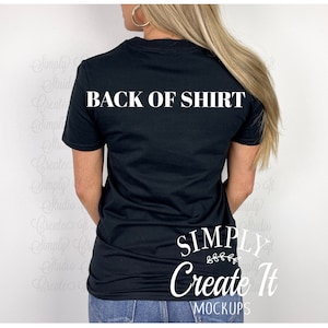 Gildan 64000 Black Mockup, Model Black T-shirt Mockup, Gildan 64000 Mockup, T-Shirt Mockup, Flat Lay Mockup, Gildan Live Model Mockup