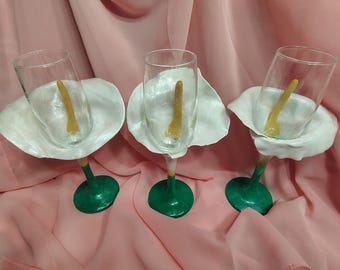 Calla Lilly Sculpted Champagne Flute Singles
