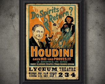 M53 Vintage Harry Houdini King Of Cards Magic Show Poster Re-Print A1//A2//A3//A4