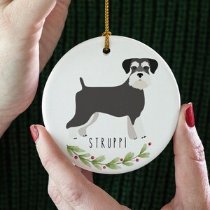 Custom Schnauzer Christmas Ornament, Schnauzer Ornament Personalized