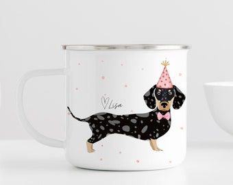 Customizable Dachshund Mug, Personalized Dog Birthday Mug, Weiner Dog Gifts