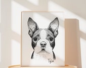 Hunde Portrait personalisiert, Zeichnung nach Foto, Geschenk für Hundebesitzer