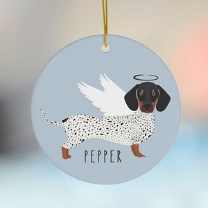 Dachshund Remembrance Ornament, Custom Dog Memorial Ornament Dachshund Christmas Ornament, Weiner Dog Ornament Personalized