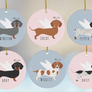 Dachshund Remembrance Ornament, Custom Dog Memorial Ornament Dachshund Christmas Ornament, Weiner Dog Ornament Personalized