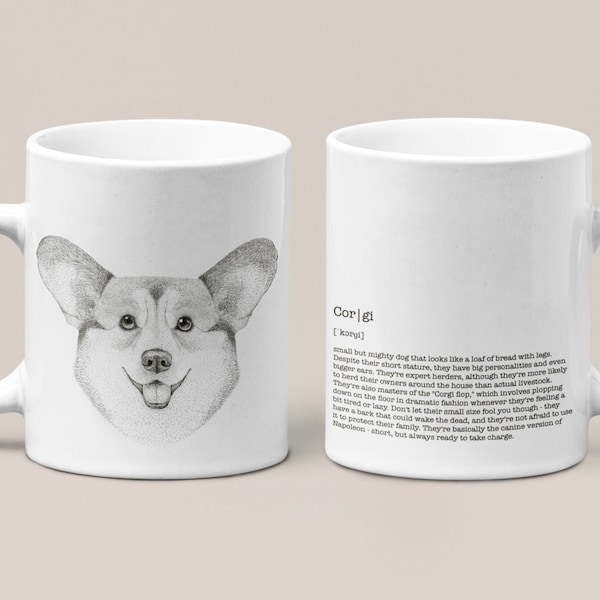 Corgi Tasse, lustige Tasse mit Spruch, Emaille Tasse oder Keramik Tasse, Geschenk für Hundebesitzer oder Hundeliebhaber