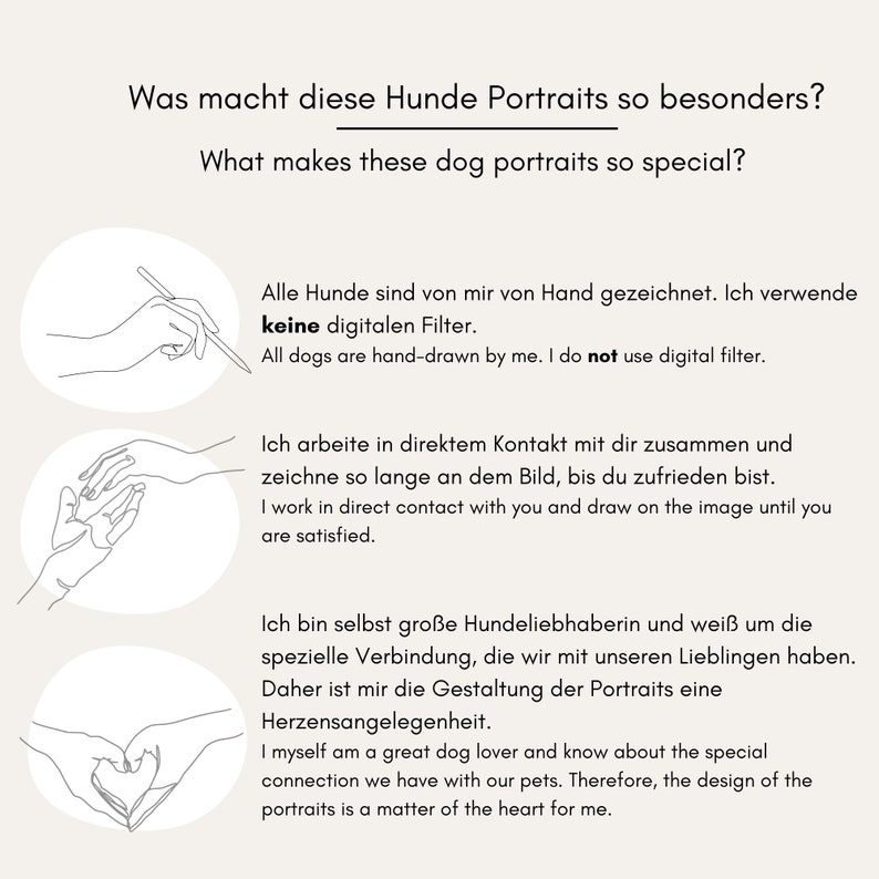 Hunde Portrait personalisiert, Zeichnung nach Foto, Geschenk für Hundebesitzer Bild 7