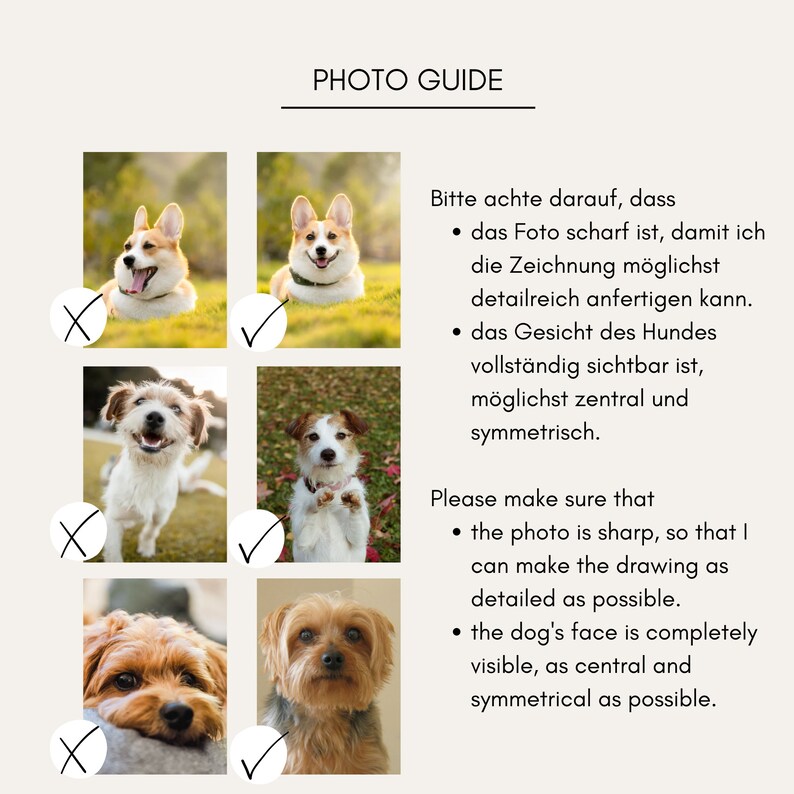 Hunde Portrait personalisiert, Zeichnung nach Foto, Geschenk für Hundebesitzer Bild 6
