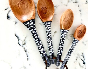 Spotty baking spoons -measuring spoons - baking lover - cake maker - cake tools - baking tools - spoon collector - wooden spoon - chef gift