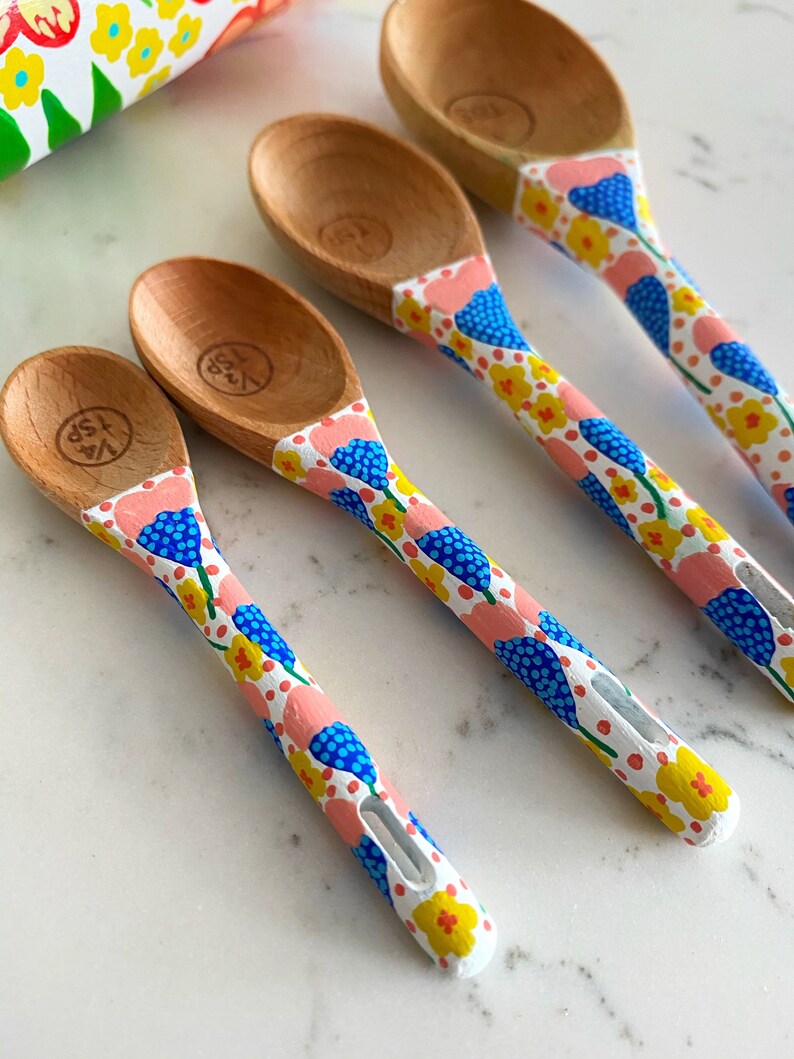 Pinky baking spoons measuring spoons baking lover cake maker cake tools baking tools spoon collector wooden spoon chef gift image 1