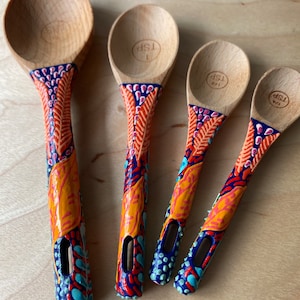 Colourful measuring spoons, baking spoons, measuring cups, baking tools, baking lover, baking gift set, cake and cookie tool