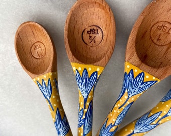 Flora baking spoons - measuring spoons - baking lover - cake maker - cake tools - baking tools - spoon collector - wooden spoon - chef gift