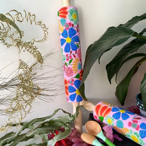 Pink Cadillac rolling pin - wooden rolling pin - rolling pin for cookies - pastry rolling pin - baking lover - baking tools - making dough