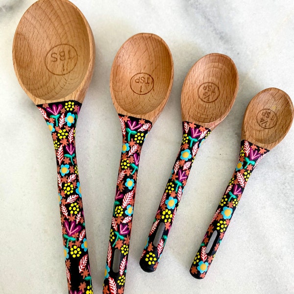 Colourful measuring spoons, baking spoons, measuring cups, baking tools, baking lover, baking gift set, cake and cookie tool