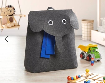 Storage bag Elephant, storage of toys, nursery decoration, elephant felt storage bag, felt storage laundry, storage bag diapers