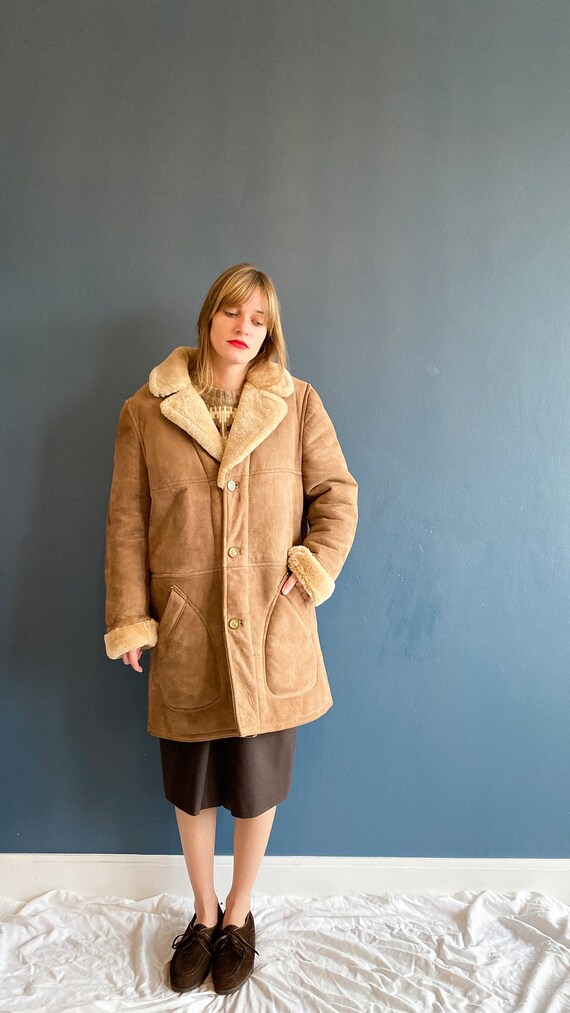 VTG 70s beige sheepskin coat