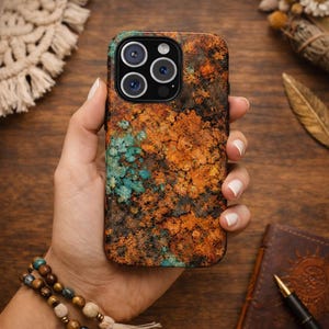 Rusted Phone Case Metal Rust Cover Phone Case, Oxidized Pattern for iPhone 17 Pro Max, 16e, 15, 14, 13 & Samsung S26 Ultra, S25 FE, Pixel 9,