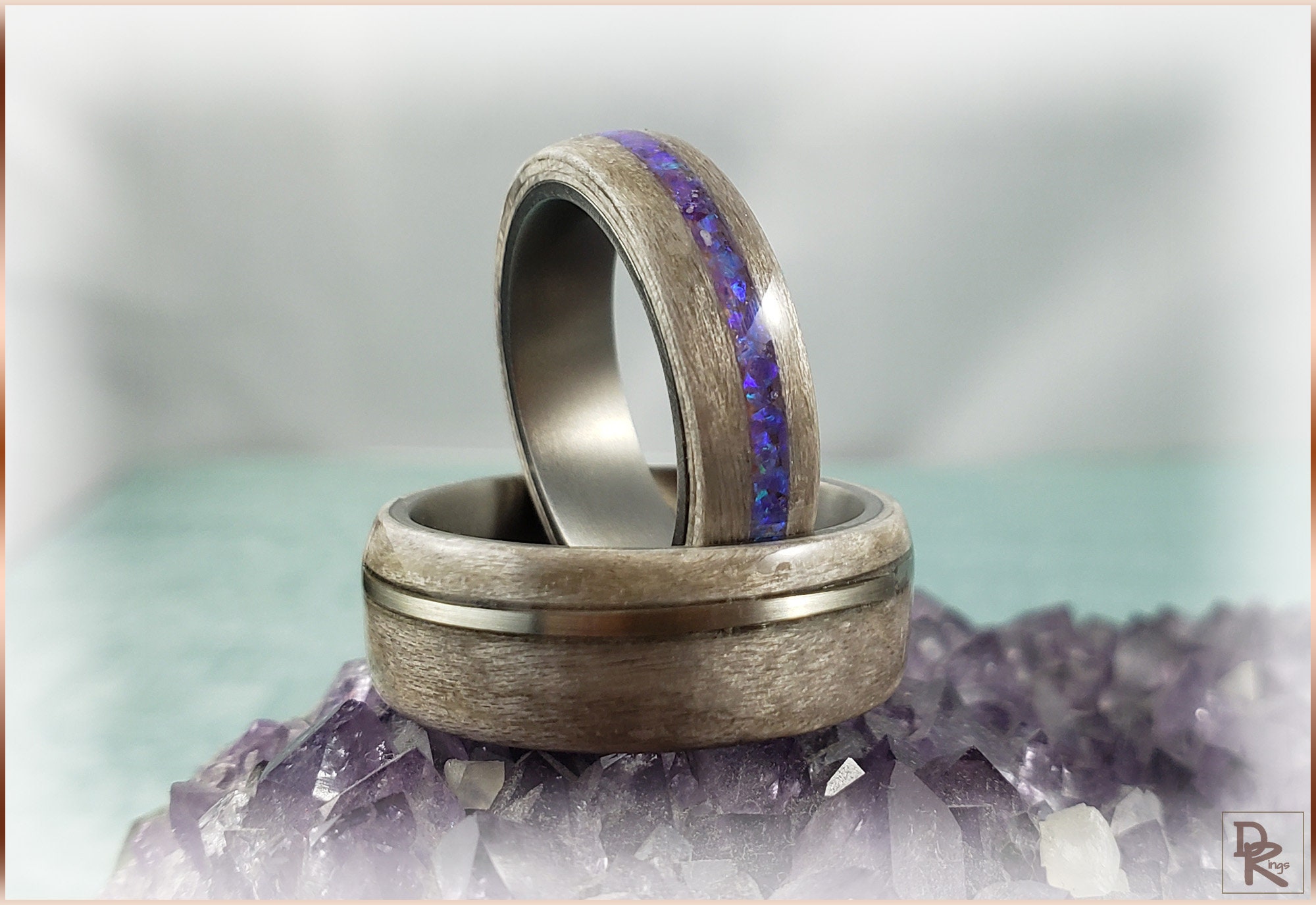 Bentwood Ring Set 'PEWTER MIST' Pewter Birdseye Etsy Canada