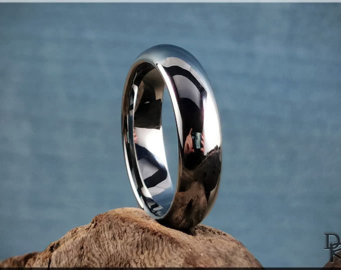 Polished Tungsten Carbide 6mm domed ring - metal ring
