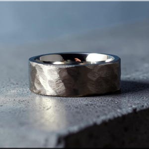 Hammered Titanium Ring - 8mm