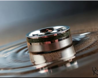 Hartmetall Ring mit Moosachat Inlay