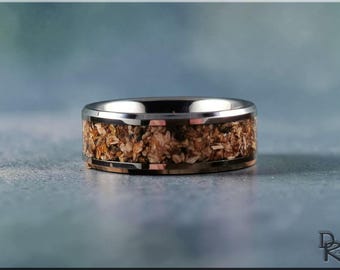 Tungsten Carbide Ring: Megalodon Shark Tooth inlay