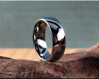 Polished Tungsten Carbide Domed ring - metal ring